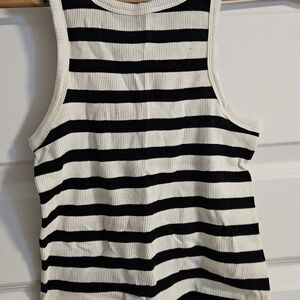 NOBO Black and White Striped Tank Top